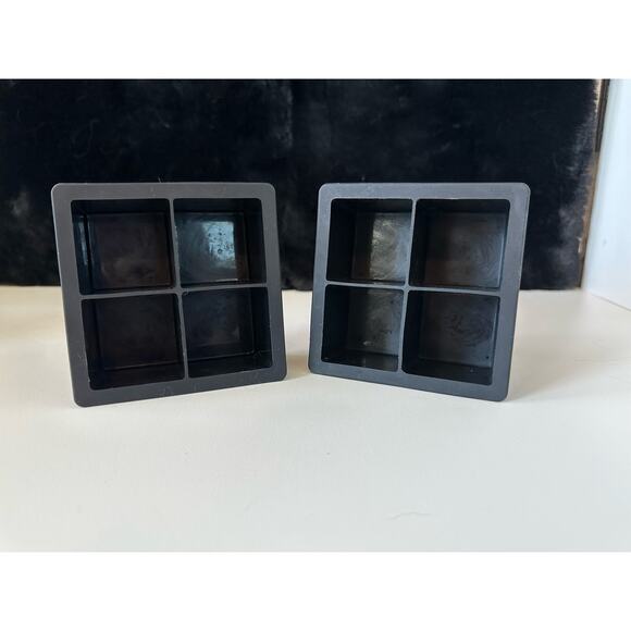Ice Cube Trays Silicone, Square X-Large  Cocktails & Bourbon -Easy Release set/2 - Picture 1 of 5